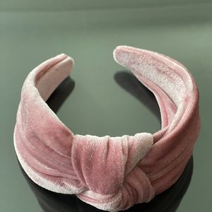 New Pink Velvet fabric padded top knot comfy bendable headband